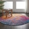 Homeroots 5 ft. Round Abstract Brights Sunburst Area Rug 385380 - alternate 3